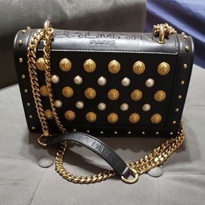 BALMAIN Embellished chain-link crossbody bag